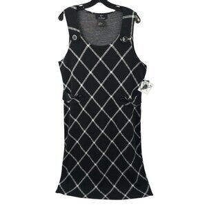 Lemmie for Nina Leonard Jumper Dress Womens L Geometric Sleeveless Pullover NWT